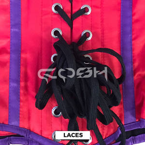 Corset sexy en satin avec fermeture à armatures en acier en rouge et violet - Product Image 5