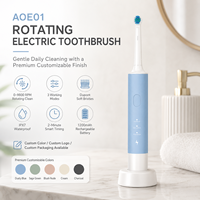 Cepillo de Dientes Eléctrico Giratorio Recargable, Resistente al Agua IPX7, 3 Cabezales de Cepillado Suaves Dupont, LED, para Cuidado Bucal Diario, Uso Doméstico