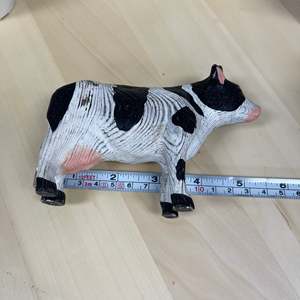 YEEYAYA 5 \ "scultura in legno intagliato a mano statuetta natalizia e decorazione per la casa statua della mucca decorazione della stanza della fattoria animali collezione Zoo - Product Image 5