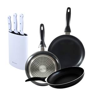 Set di 3 padelle San Ignacio (16, 20, 24 cm) in alluminio pressofuso, adatte per induzione + Set di 3 coltelli con - Product Image 1