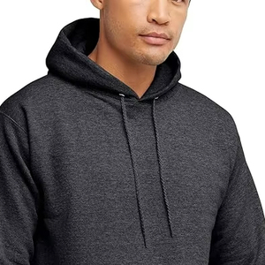 Sudaderas con capucha informales de invierno para hombre, Color sólido, 100% algodón, Polar, ajuste Regular, bolsillo, secado rápido y transpirable, alta calidad - Product Image 1