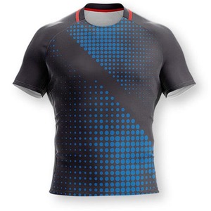 ชุดยูนิฟอร์มรักบี้แบบพิมพ์ลายตามสั่ง เนื้อผ้าระบายอากาศดี พร้อมกางเกงขาสั้น ผลิตจากโพลีเอสเตอร์ 100% ทรงพอดีตัว เหมาะสำหรับสโมสร/โรงเรียน และสั่งซื้อจำนวนมาก - Product Image 1