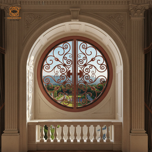 Fenêtre de sécurité fixe en fer forgé de conception française avec des caractéristiques antivol, aspect élégant de haute qualité pour villa et hôtel - Product Image 2