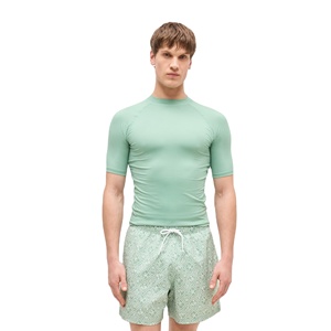 Men Athletic Swim <b>TShirt</b> Slim Fit Streetwear <b>Polyester</b> Spandex UV Block Quick Dry Breathable Rash Guard Surfing Beach Wear OEM - Product Image 1