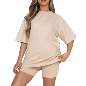 Conjunto de Dos Piezas de Ropa Casual para Mujer, Camiseta y Pantalones Cortos Sexys con Logotipo Personalizado del Fabricante - Product Image 1