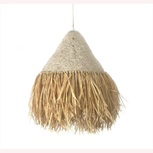 Coastal Breeze Woven Pendant Premium Natural Lighting Accent con ratán, yute y algas marinas para interiores aireados - Product Image 1