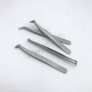 RMI Extensions de cils Pince à épiler en acier inoxydable Pince à cils régulière incurvée et russe Pointe de botte Métal Matériau Charme Pince à épiler - Product Image 5