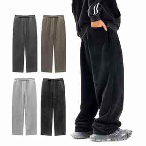 Pantalon de survêtement évasé 2025 pour hommes, avec broderie sur patch personnalisé, pantalon décontracté en coton, design baggy, 450 g/m², toile lourde, taille élastique - Product Image 1