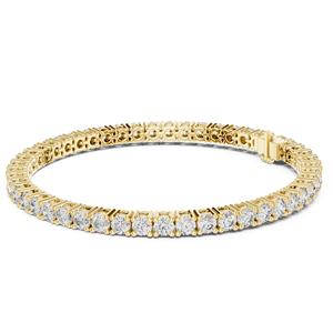 VDS IGI Certified 18K <b>Solid</b> Yellow <b>Gold</b> Tennis Bracelet with Round Brilliant Cut Natural Diamonds Luxury Gift for Her - Product Image 3