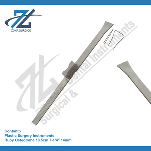 RUBY Ostéotome 18.5cm 14mm lame double biseautée base droite ou légèrement incurvée fabricant d'instruments chirurgicaux Pakistan - Product Image 2