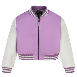 Veste universitaire en cuir véritable imperméable de haute qualité, taille plus, pour femmes, fermeture éclair réversible, coupe courte, respirante - Product Image 3