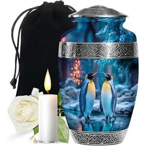 Vendedores calientes Urna hermosa para adultos Urnas de cenizas de cremación funeraria de artesanía de metal de alta calidad de exportador indio a bajo precio - Product Image 4