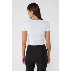 Camiseta Corta Informal de Cuello Redondo, 100% Algodón - Product Image 5