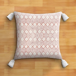 Freeway <b>Pillow</b> Cover Home Decor Geometric Cotton Block Printed Handmade Cushion 100% Cotton Cushion Cover With Unique Style - Product Image 1