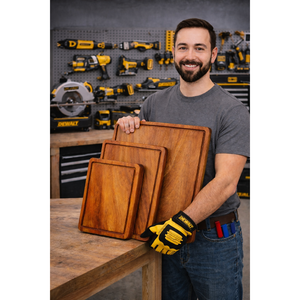 Ensemble de 3 planches à découper en bois d'acacia écologiques avec huile minérale et applicateur, logo personnalisable, entretien facile - Product Image 4