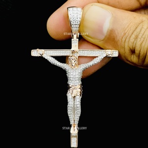 VVS Moissanite D Color Custom Jesus Pendant 925 <b>Sterling</b> <b>Silver</b> Hip Hop Style Round Brilliant Cut Unisex Star Jewellery - Product Image 2