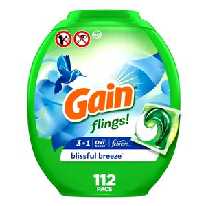Blissful Breeze 112 Ct <b>Laundry</b> Detergent <b>Soap</b> Pacs He Compatible Long Lasting Scent Gain Flings - Product Image 6
