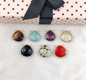 Amazonite Pendentif en forme de cœur en pierre précieuse 16mm Faceted Cut 2 Loop Gold Vermeil Bezel Pendant Necklace Made Sterling Silver Pearl - Product Image 5