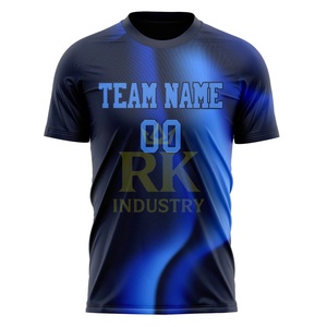 Concevez vos propres maillots de football d'équipe, manches courtes, col rond, séchage rapide, haute qualité, 100% polyester, unisexe - Product Image 1