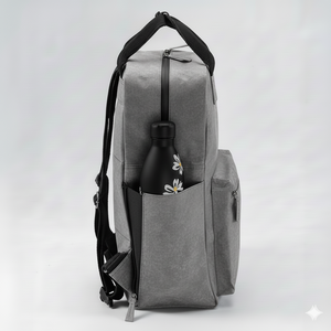 Minimalist Stylish <b>Vegan</b> Kraftpaper Laptop <b>Backpack</b> Anti-Theft Waterproof Polyester Students Professionals Travelers Campers - Product Image 4