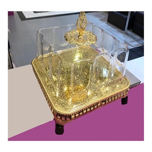 Serveur de dessert Support à gâteau martelé en acier inoxydable en couleur or et argent Vaisselle Gâteau au chocolat en vrac - Product Image 3