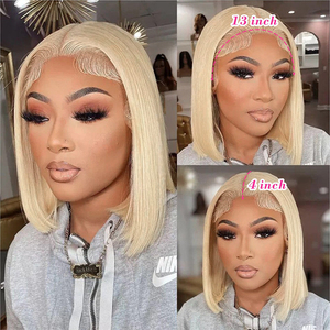 CLJhair Bob parrucca frontale in pizzo trasparente bionda 13x4 parrucche dritte vicino <span class=keywords><strong>a</strong></span> <span class=keywords><strong>Me</strong></span> per donna - Product Image 1