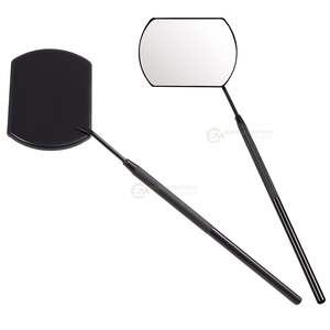 Grand miroir de maquillage à long manche de qualité supérieure bel outil cosmétique avec motif carré personnalisé Logo personnalisé - Product Image 1