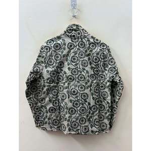 Chaqueta de Pana Crema Daisy Dream con Bordado Floral de Bosque, Reversible, Estilo Bomber Varsity, Talla XL, para Primavera/Invierno - Product Image 2