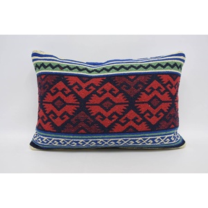 Oreiller en laine rouge 16x24 pouces coussin de luxe à motifs traditionnels tissé Design moelleux Vintage Portable pour la literie de Noël - Product Image 5