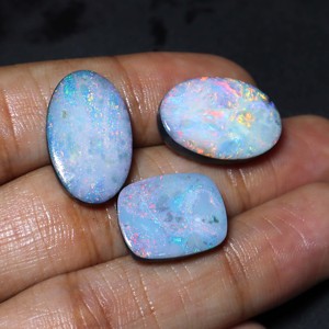 34 Carat Lot Natural Australian Opal Doublet Cabochon Multi <b>Fire</b> Handmade High Quality Available - Product Image 2