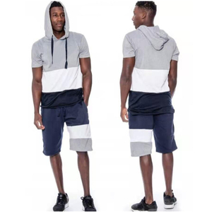Men's Eco-Friendly 100% Cotton Twin Set Solid Color Summer Fitness Streetwear Short Sleeve T-Shirt & Shorts - Product Image 1