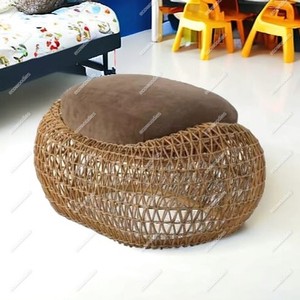 Taburete de mostrador sin espalda con entramado de ratán Natural de nuevo diseño hecho a mano, consola con incrustaciones de hueso en forma ondulada, sala de estar atractiva - Product Image 1