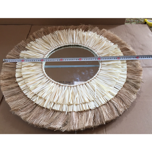 Offre Spéciale pour l'hiver miroir mural en jonc de mer ronde naturelle, décoration de maison tissée à la main du Vietnam - Product Image 2