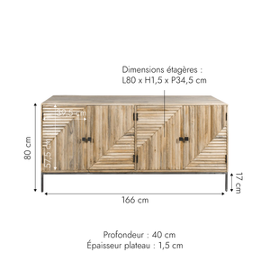 Buffet Paulette en bois de manguier - Product Image 6