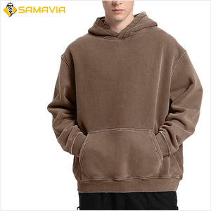 Elegante Sudadera con capucha de lavado ácido de gran tamaño para hombres y mujeres 100% algodón ropa de moda urbana con pantalones de chándal para invierno - Product Image 6
