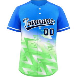 Jersey de béisbol gráfico de sublimación personalizado camisa de malla con botones completos bordado nombre número uniforme de softbol ajuste juvenil - Product Image 1