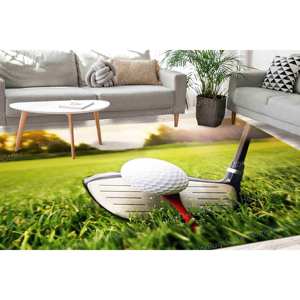 Tapis imprimé : Design moderne de club de golf pour la salle de sport ou la cave, tapis fin non tissé - Product Image 5
