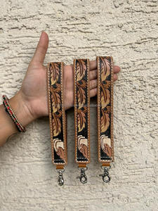 Nouvel arrivage de porte-clés en cuir gaufré floral usiné à la main porte-clés et porte-clés avec porte-clés en métal accessoires - Product Image 4