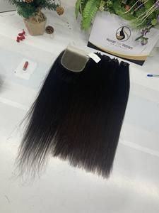 100% cheveux humains bruts fermeture pré-plumée fermeture dentelle douce soyeuse droite suisse HD transparente frontale et fermeture - Product Image 5