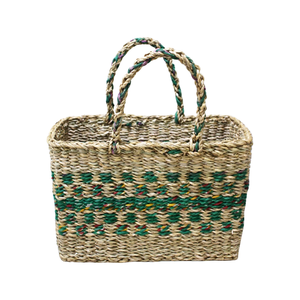 Tissé à la main écologique naturel Jute jonc de mer paille fourre-tout tricoté Mini sac plage jonc de mer panier sac polyvalent sac de rangement - Product Image 1