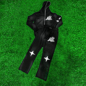 Bonne qualité Sexy décontracté à manches régulières hommes survêtement Style de rue haute vente français Terry survêtement en détresse - Product Image 2