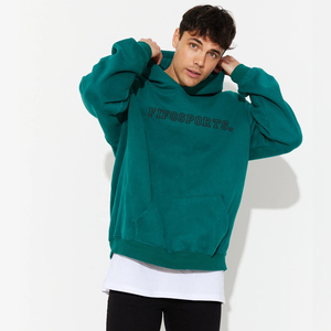 Alta calidad 360gsm 100% algodón personalizado bordado liso teñido de gran tamaño hombres Streetwear Sudadera con capucha con bolsillo para otoño - Product Image 1