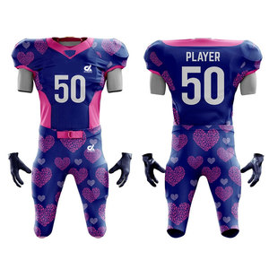 Color personalizado de alta calidad uniforme de fútbol americano 100% poliéster desgaste del equipo nuevo diseño uniforme de fútbol americano - Product Image 1