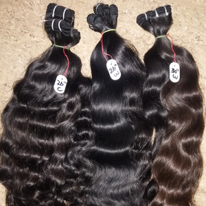 Extensions de cheveux humains indiens Remy style de vague naturelle non transformée en vrac d'Inde - Product Image 4