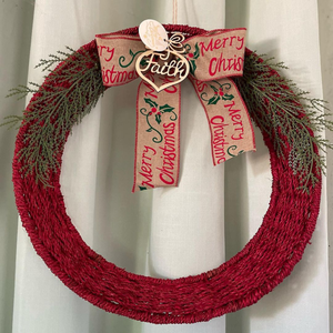 พวงหรีดคริสต์มาสจากหญ้าทะเล ดีไซน์ใหม่ล่าสุด ปี 2024 ของตกแต่งบ้านสำหรับเทศกาล งานถักมือ ขายส่งจากเวียดนาม - Product Image 3