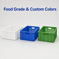 Caisses et conteneurs de stockage en plastique ventilé empilables, recyclables et durables pour fruits et légumes