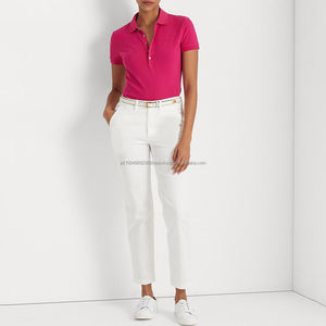 Polo de Algodón Rosa con 5 Botones, Venta al por Mayor para Hombre y Mujer, Prenda de Verano con Placket, Logotipo Bordado Pequeño y Mangas Cortas - Product Image 3