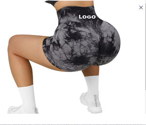 Pantalones cortos de gimnasia personalizados de cintura alta para mujer, 25 colores, pantalones cortos atléticos de poliéster transpirable para yoga y ciclismo, botín para correr - Product Image 1