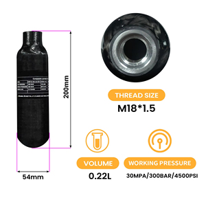 Cilindro de Fibra de Carbono HPA de 0.22L para Paintball con Regulador, Proveedor de Tanques de Aire - Product Image 2