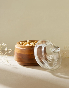 Vintage Wooden <b>Spice</b> <b>Jar</b> with Glass Lid Modern Design Kitchen Gadget for Seasoning Bottles Salt Cellar Sugar Bowl Pepper Box - Product Image 2